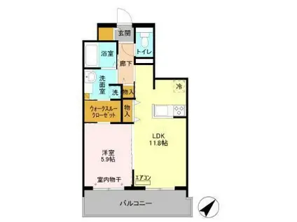 ウェスタ(1LDK/2階)の間取り写真