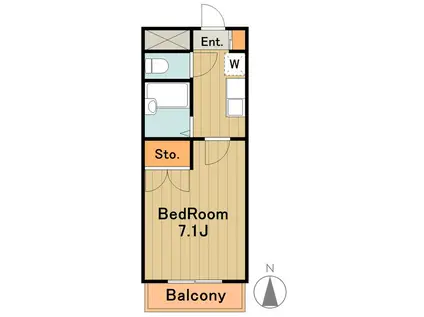 ヒルズLR新館(1K/2階)の間取り写真