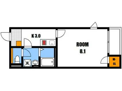 レオネクストサニーコート河原(1K/1階)の間取り写真