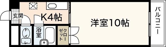 YZBLD大町東(1K/3階)の間取り写真