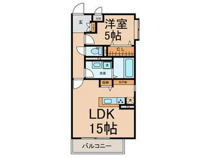 LA QUADRIFOGLIO(1LDK/1階)の間取り写真