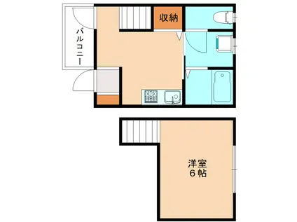 どんどんハウス(1K/1階)の間取り写真