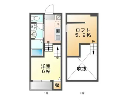 ラピスラズリ(1K/1階)の間取り写真