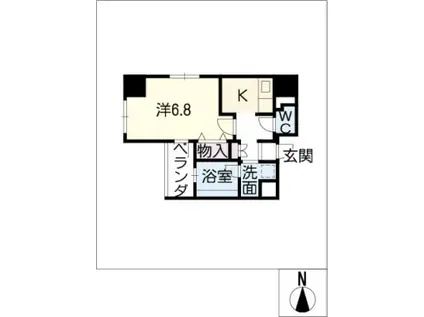 エルスタンザ千代田(1K/8階)の間取り写真