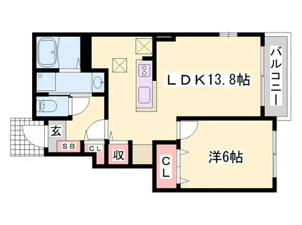 メゾンプラースIII(1LDK/1階)の間取り写真