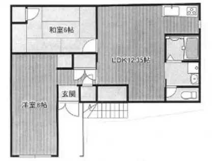 リブ三恵(2LDK/1階)の間取り写真