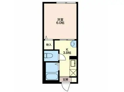 パステロ(1K/2階)の間取り写真