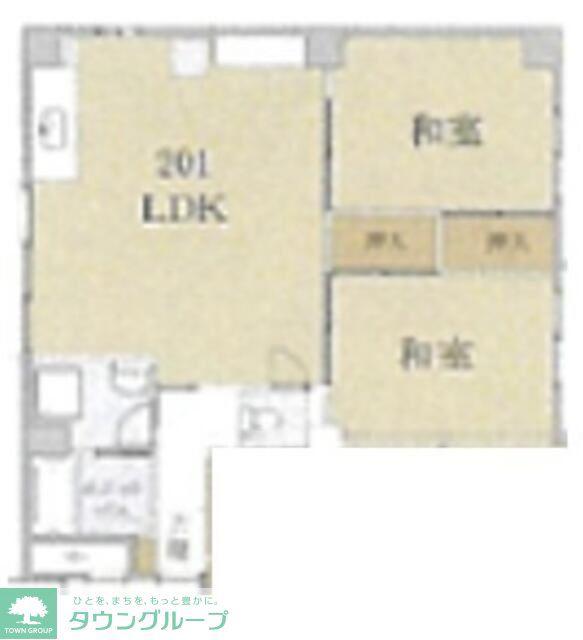 クロノス浦和駒場(2LDK/2階)の間取り写真