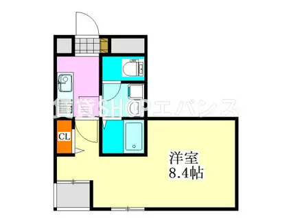 プエルタデルソル(1K/3階)の間取り写真
