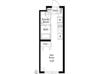 ミリアレジデンス品川中延(ワンルーム/1階)の間取り写真
