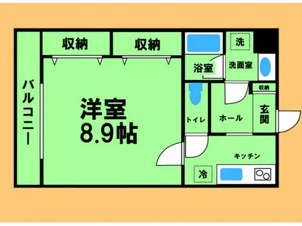 カテドラル(1K/2階)の間取り写真