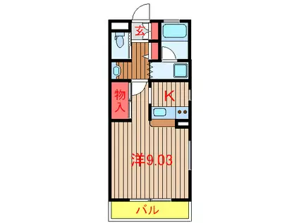 TMハイツ(1K/1階)の間取り写真