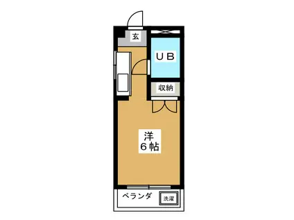 ハイム富士(ワンルーム/2階)の間取り写真