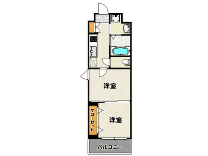NO.105 ORIENTBLD(2K/8階)の間取り写真