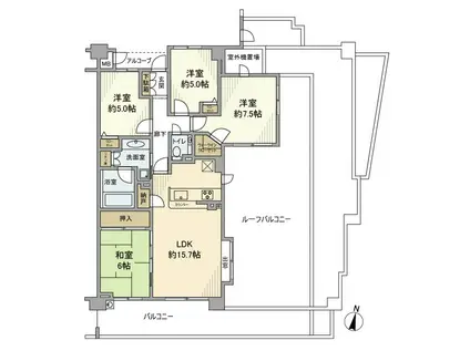 ヴィスタガーデン柏の葉キャンパス(4LDK/7階)の間取り写真