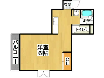 カサタイムセレクト(1K/3階)の間取り写真