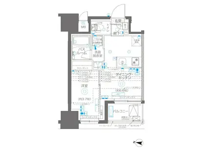 ZOOM大島(1DK/4階)の間取り写真