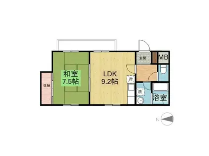 長井マンション(1LDK/4階)の間取り写真