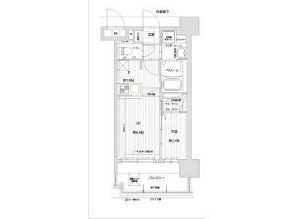 グランフォーレプライム箱崎(1SLDK/10階)の間取り写真