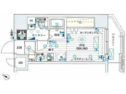 ル・リオン大塚(1K/4階)の間取り写真