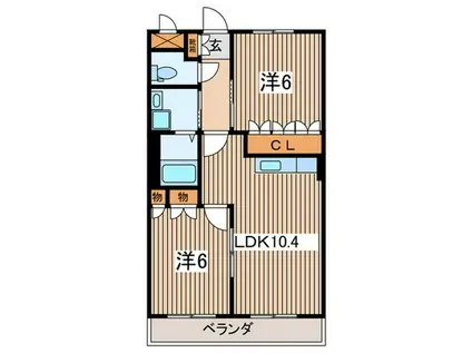 グランド・ソレイユ(2LDK/2階)の間取り写真