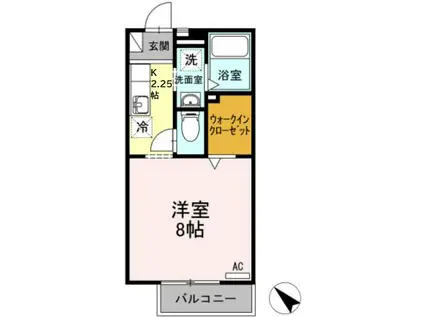 シティベルIYODA A(1K/1階)の間取り写真