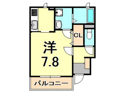 フォルシュI(1K/1階)の間取り写真