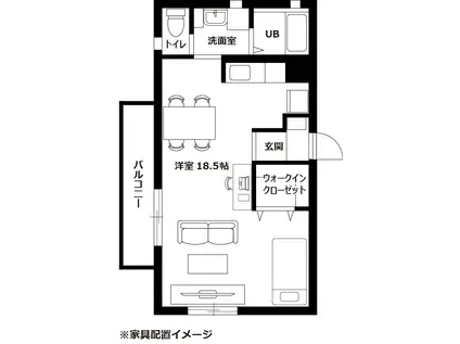 セレーノ・K(ワンルーム/3階)の間取り写真