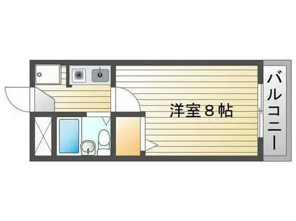 セゾンHOUKAN(1K/3階)の間取り写真