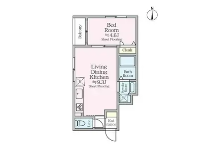 COLINA ALTA(1LDK/2階)の間取り写真