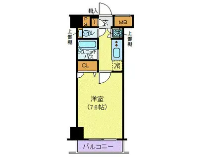 レナトュス四谷(1K/2階)の間取り写真