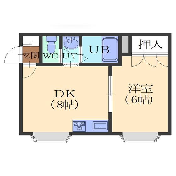 アーバン36(1DK/2階)の間取り写真