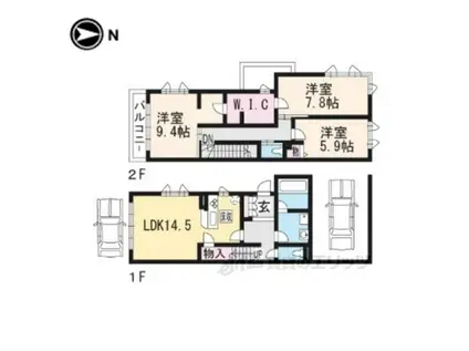 GテラスBUONO(3LDK/1階)の間取り写真