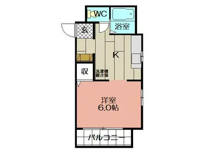 グリーンビルナカムラ(ワンルーム/3階)の間取り写真