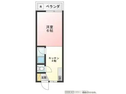 内藤ハイツ(1K/1階)の間取り写真