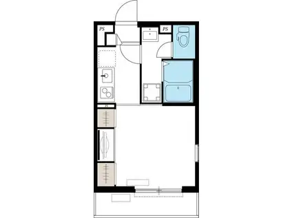 アクア2(1K/2階)の間取り写真