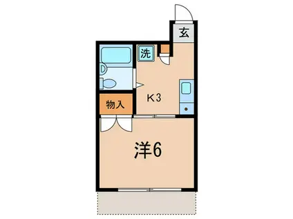 ベルセゾン目黒(1K/1階)の間取り写真