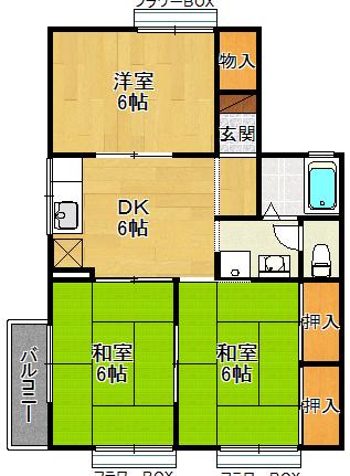 メゾンフレール(3DK/2階)の間取り写真