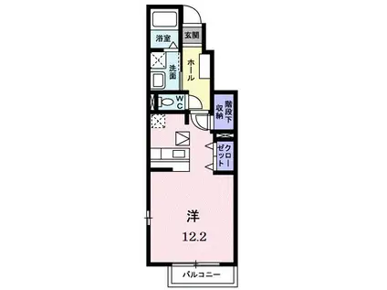 ピノ・ノワールII(1K/1階)の間取り写真