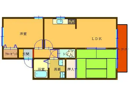 クレールハイツ(2LDK/2階)の間取り写真