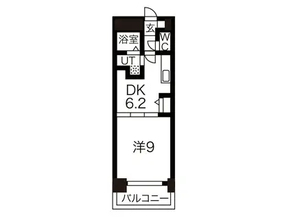 FLAT-A(1DK/8階)の間取り写真