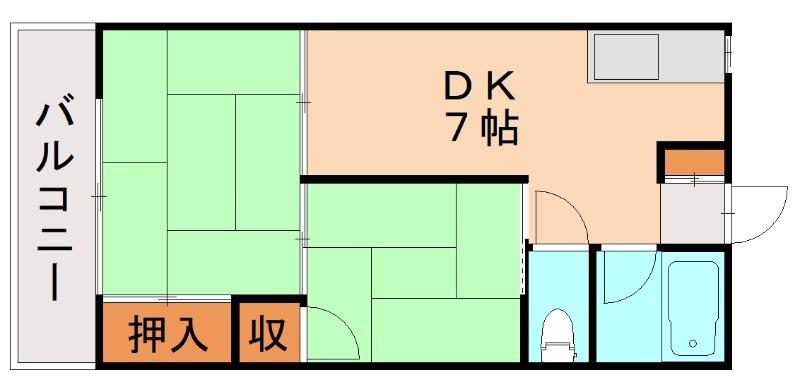 サンライズコーポ(2DK/1階)の間取り写真