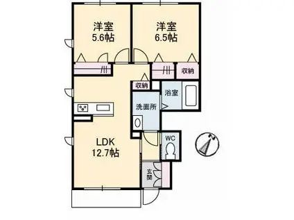 ニンナ・ナンナA(2LDK/1階)の間取り写真