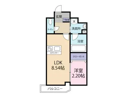 VILLETTA YANAGIDANI(1LDK/2階)の間取り写真
