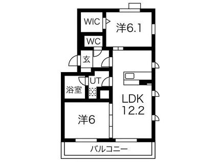 ラ・シャンド・フルール(2LDK/1階)の間取り写真
