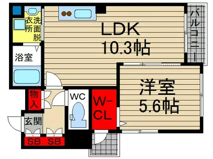 エム・ヒルズ西本町(1LDK/3階)の間取り写真