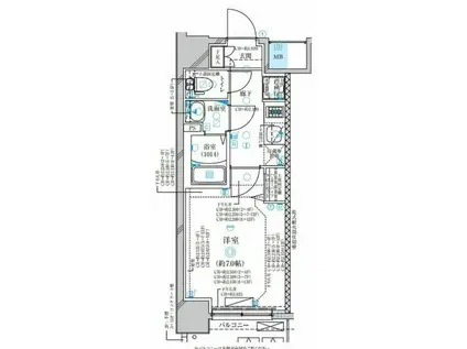 ディアレイシャス名古屋太閤通III(1K/6階)の間取り写真