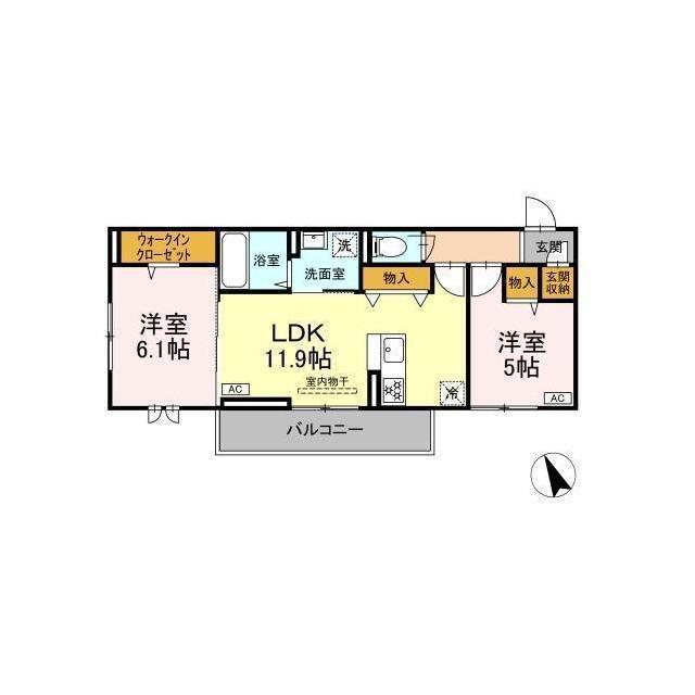 D-ROOM YT(2LDK/3階)の間取り写真