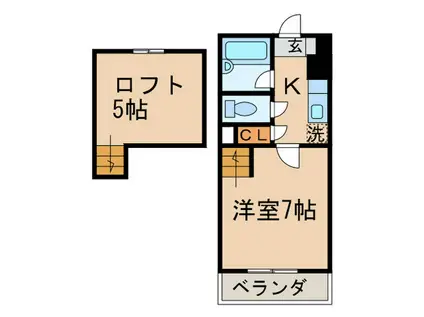 コンドミニアム医生ヶ丘Ⅰ(1K/3階)の間取り写真