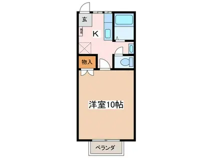エスポワールエドーI(1K/2階)の間取り写真